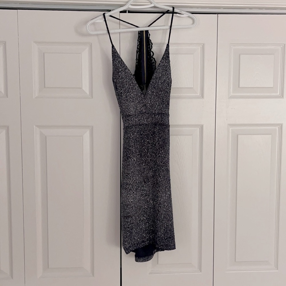 Drak blue sparkle homecoming dress